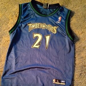 Timberwolves Blue Basketball Jersey Teen Size Large(14/16)